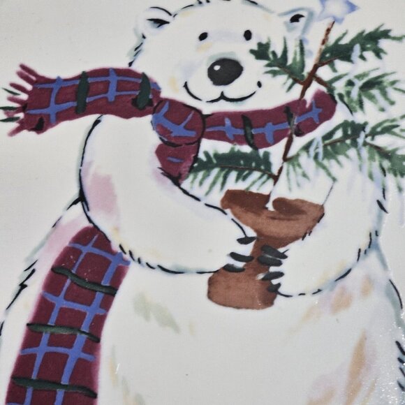 Pfaltzgraff Snow Bear Oval Serving Platter 13" USA holiday Christmas serveware - Picture 5 of 9